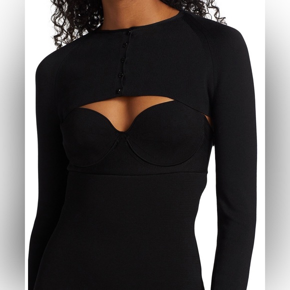 Brandon Maxwell Black Bustier Dress XS - Picture 4 of 12